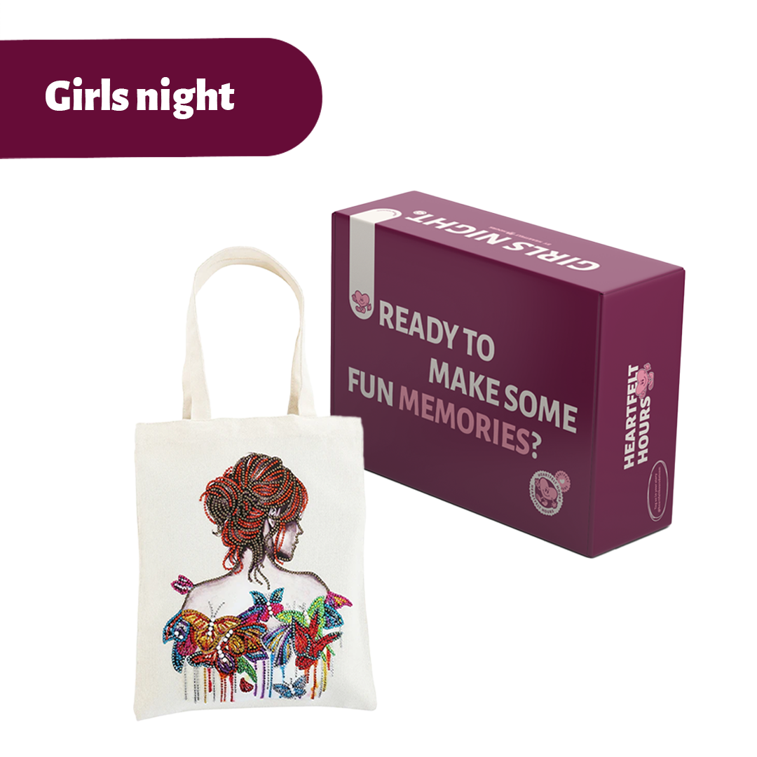 HeartFeltHours™  Diamond paint a tote bag for girls night